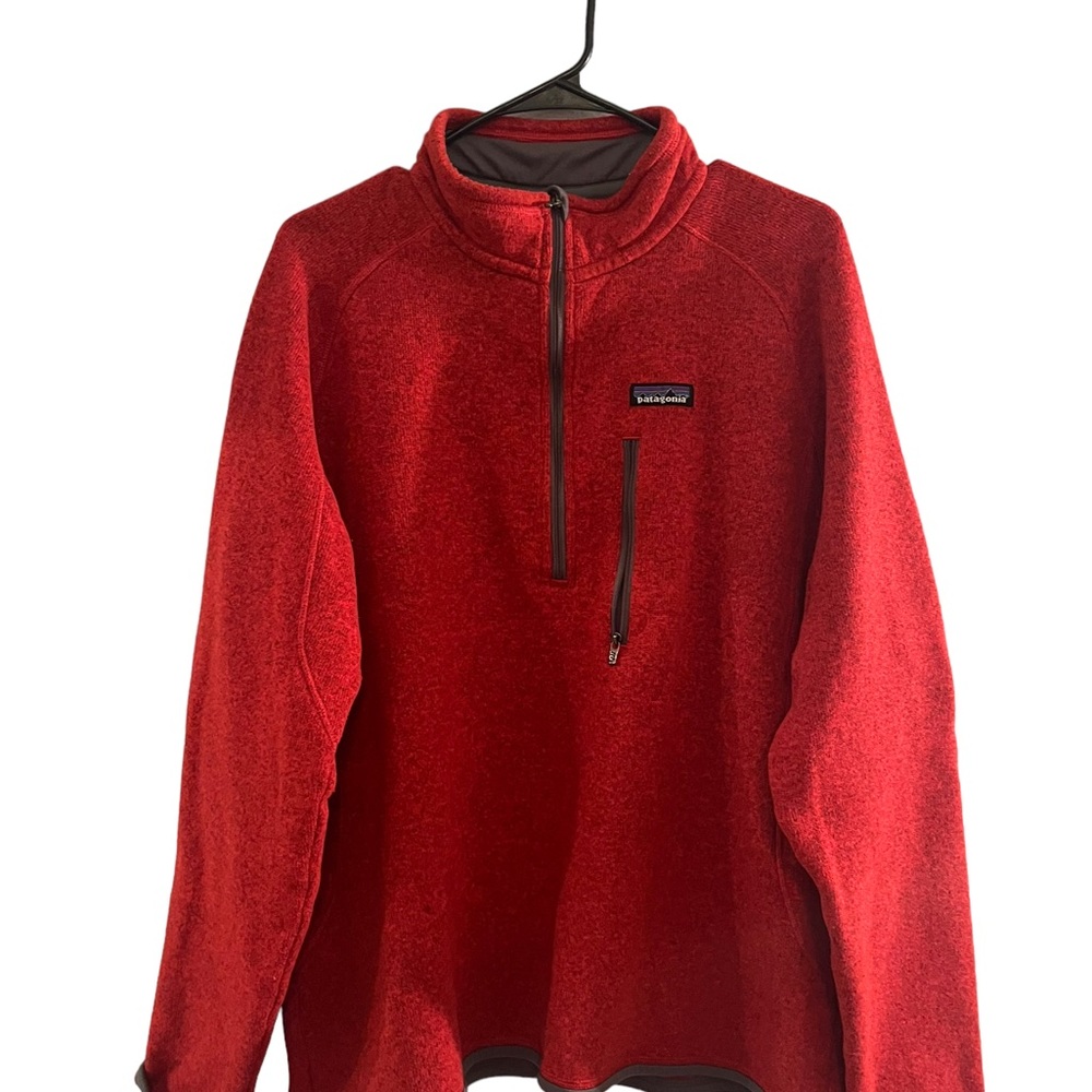 Patagonia Mens Better Sweater 1/4 Zip Long Sleeve Fleece Pullover Jacket Red XL.